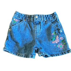 Circo Girls S 6/6X Blue Denim Jeans Shorts with Sequin and Embroidery